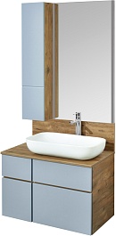 Акватон Мебель для ванной Мишель 80 дуб рустикальный/фьорд – фотография-1